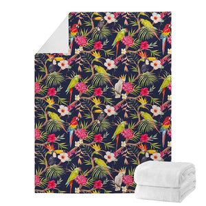 Parrot Toucan Tropical Pattern Print Blanket