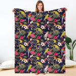 Parrot Toucan Tropical Pattern Print Blanket