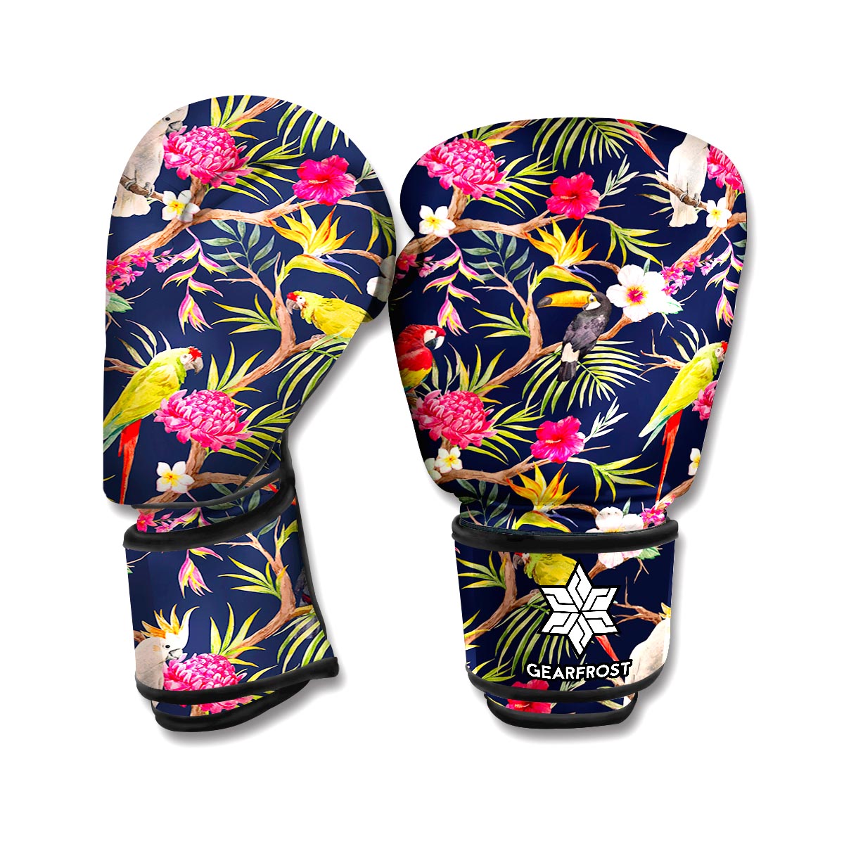 Parrot Toucan Tropical Pattern Print Boxing Gloves