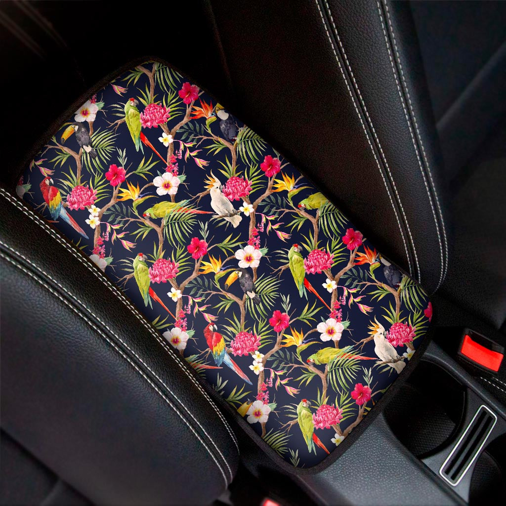 Parrot Toucan Tropical Pattern Print Car Center Console Cover