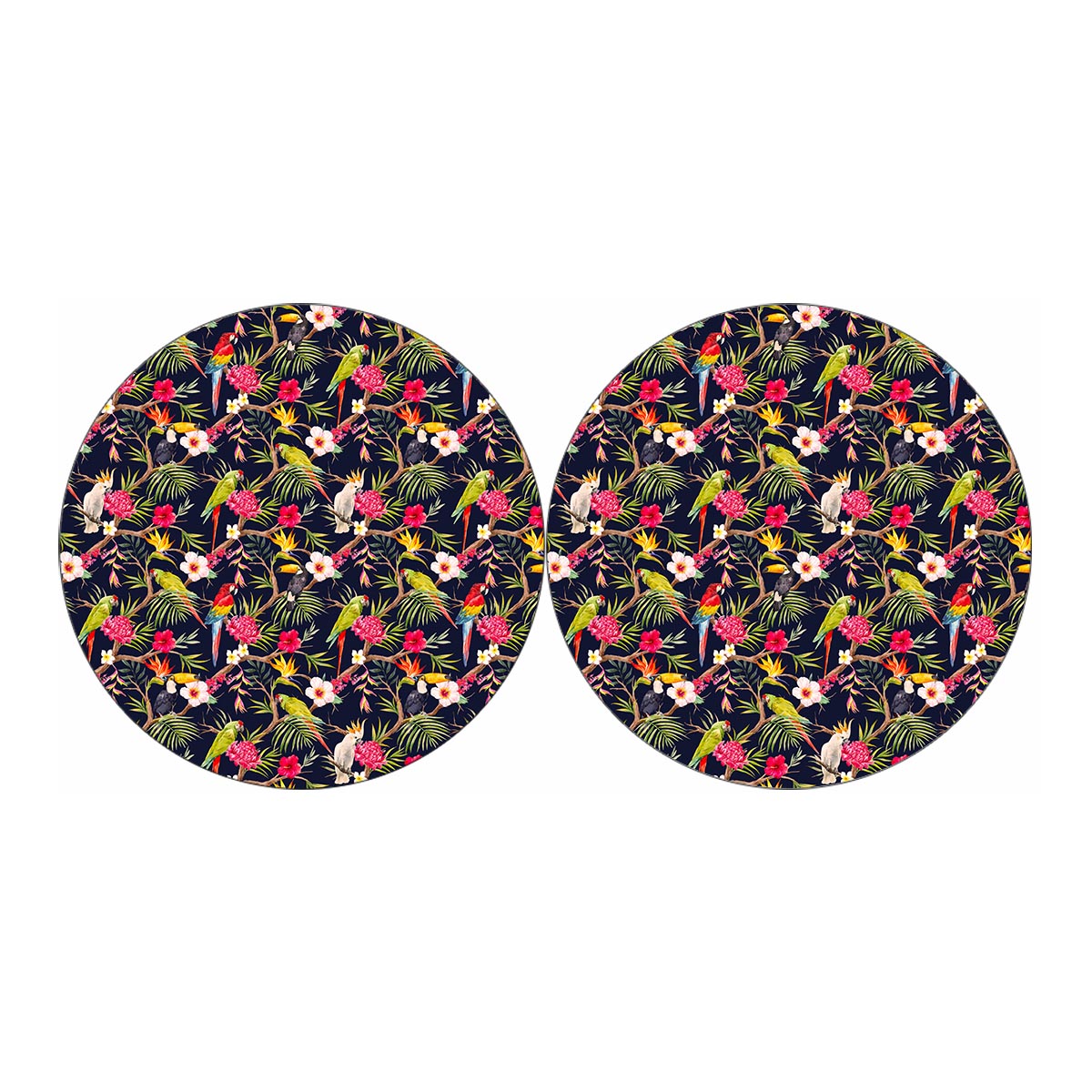 Parrot Toucan Tropical Pattern Print Car Coasters