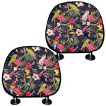 Parrot Toucan Tropical Pattern Print Car Headrest Covers
