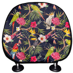 Parrot Toucan Tropical Pattern Print Car Headrest Covers