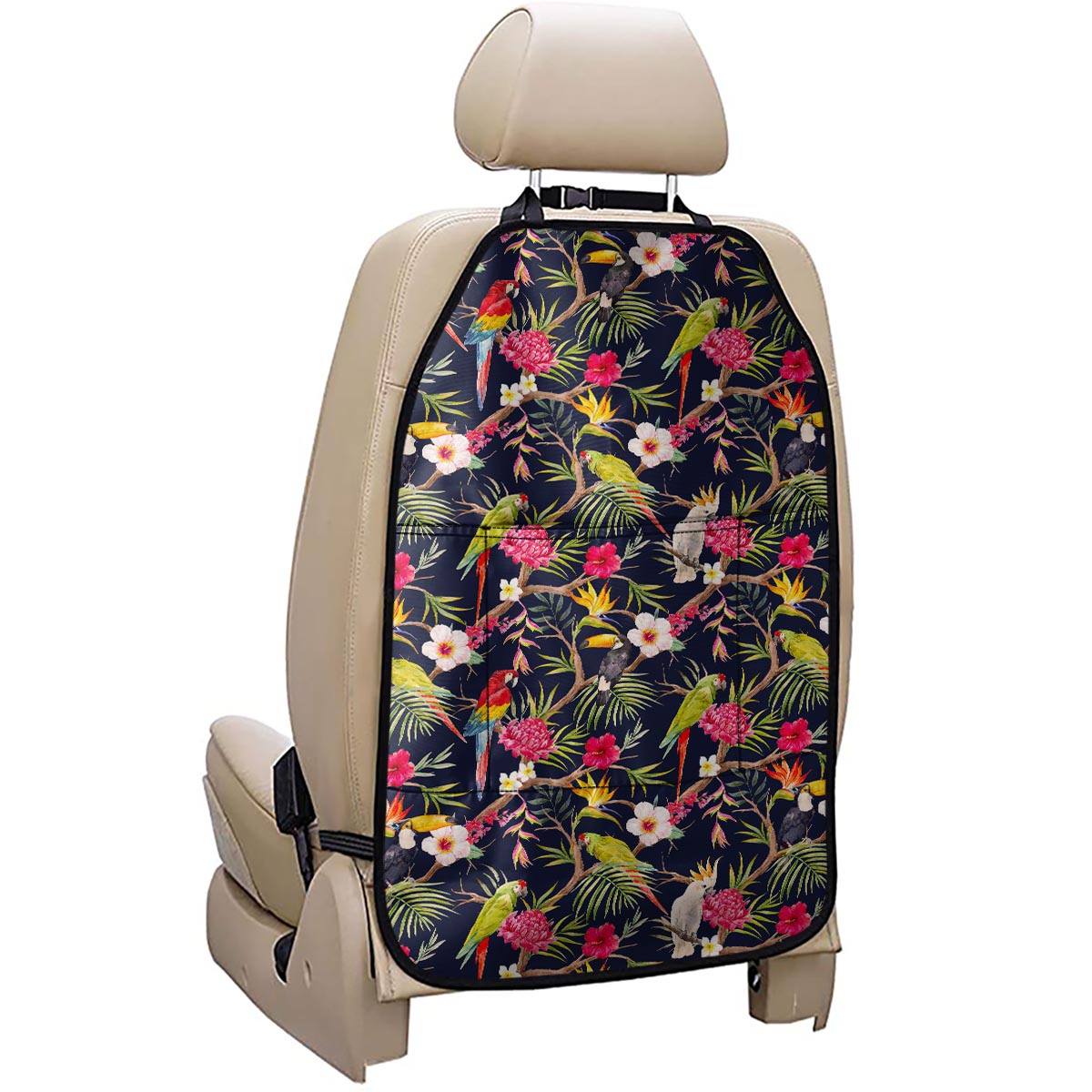 Parrot Toucan Tropical Pattern Print Car Seat Organizers