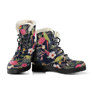 Parrot Toucan Tropical Pattern Print Comfy Boots GearFrost