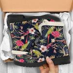 Parrot Toucan Tropical Pattern Print Comfy Boots GearFrost