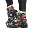Parrot Toucan Tropical Pattern Print Faux Fur Leather Boots