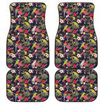 Parrot Toucan Tropical Pattern Print Front and Back Car Floor Mats