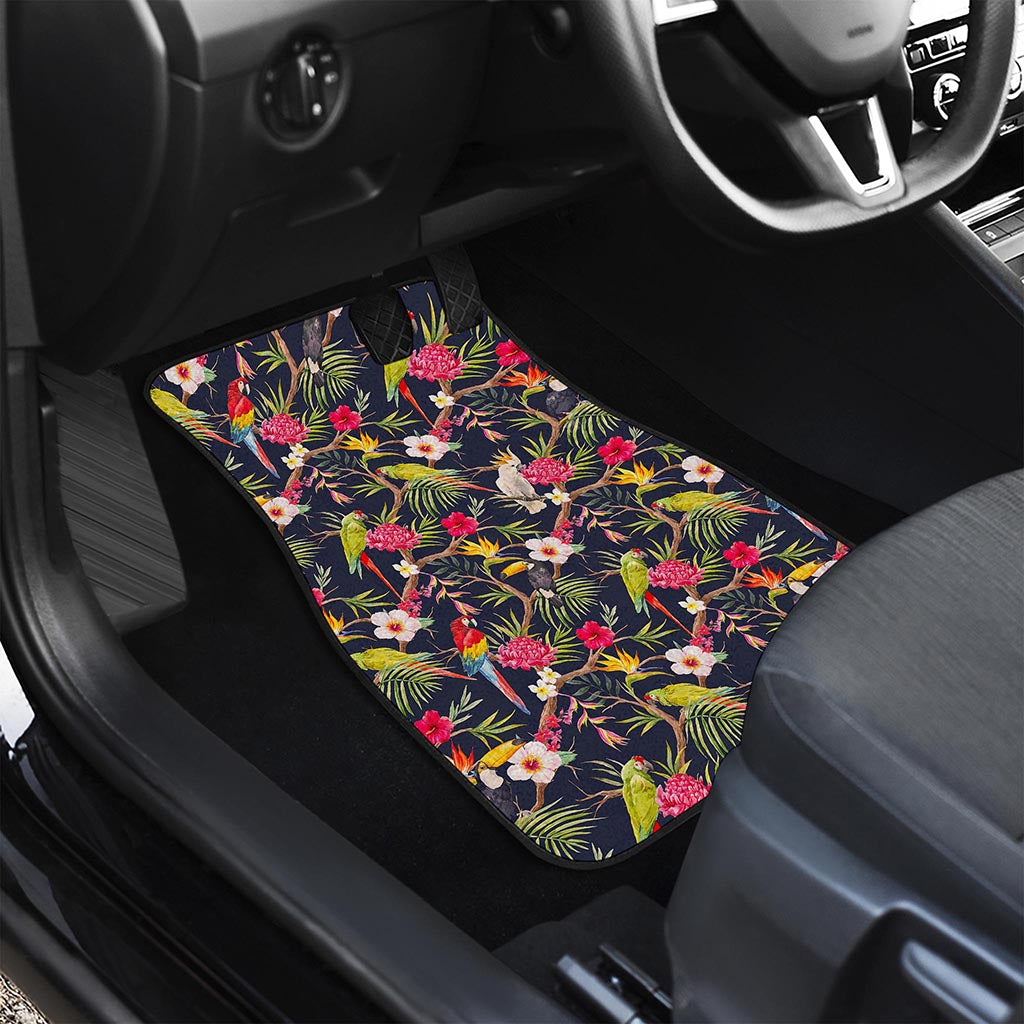 Parrot Toucan Tropical Pattern Print Front and Back Car Floor Mats