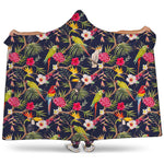Parrot Toucan Tropical Pattern Print Hooded Blanket