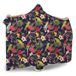 Parrot Toucan Tropical Pattern Print Hooded Blanket
