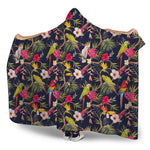Parrot Toucan Tropical Pattern Print Hooded Blanket