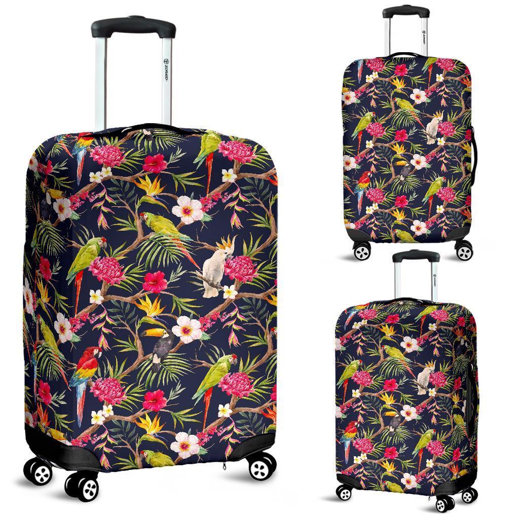 Parrot Toucan Tropical Pattern Print Luggage Cover GearFrost