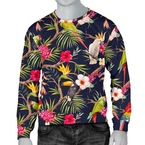 Parrot Toucan Tropical Pattern Print Men's Crewneck Sweatshirt GearFrost