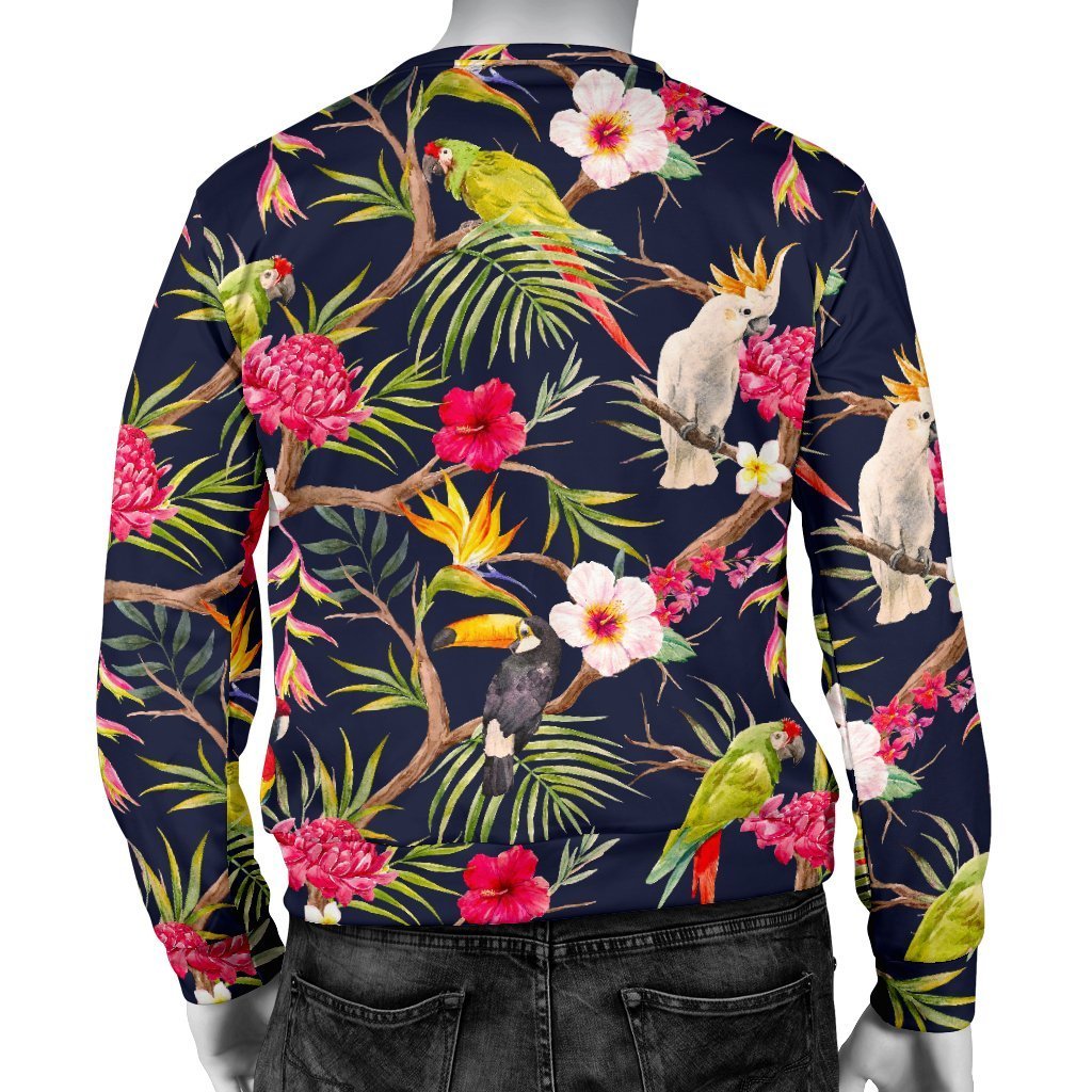 Parrot Toucan Tropical Pattern Print Men's Crewneck Sweatshirt GearFrost