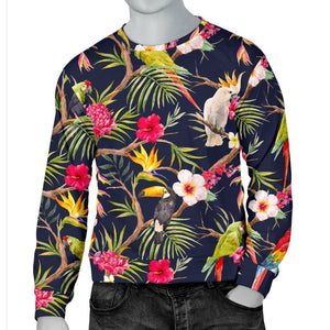 Parrot Toucan Tropical Pattern Print Men's Crewneck Sweatshirt GearFrost