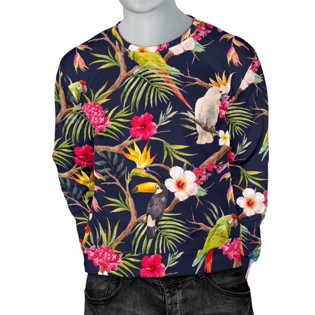 Parrot Toucan Tropical Pattern Print Men's Crewneck Sweatshirt GearFrost