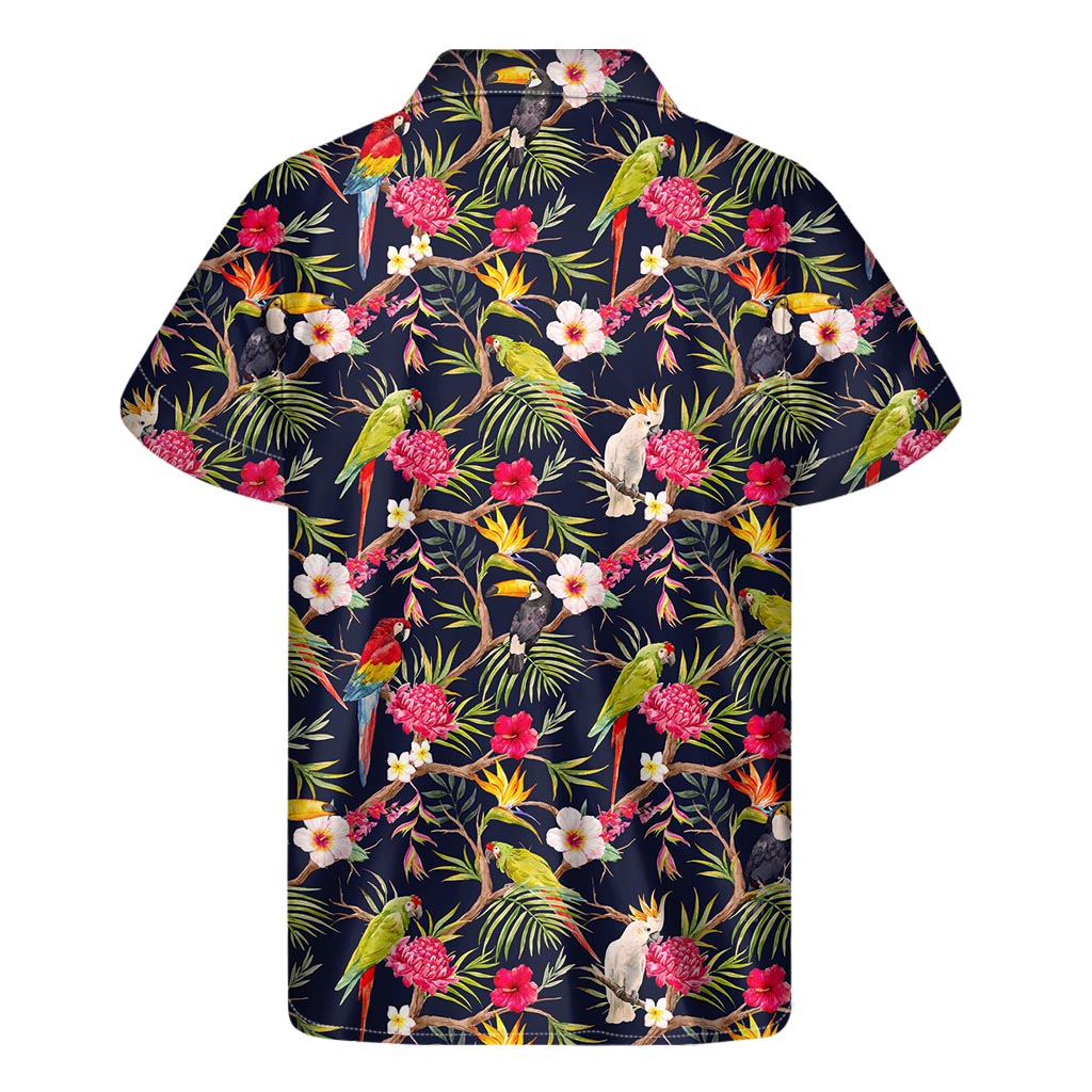 Parrot Toucan Tropical Pattern Print Men's Short Sleeve Shirt