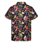 Parrot Toucan Tropical Pattern Print Men's Short Sleeve Shirt