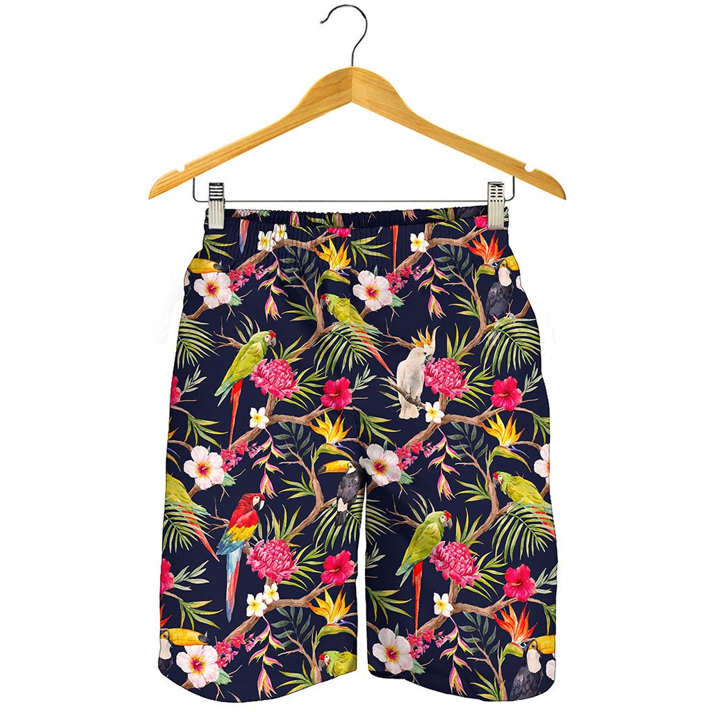 Parrot Toucan Tropical Pattern Print Men's Shorts