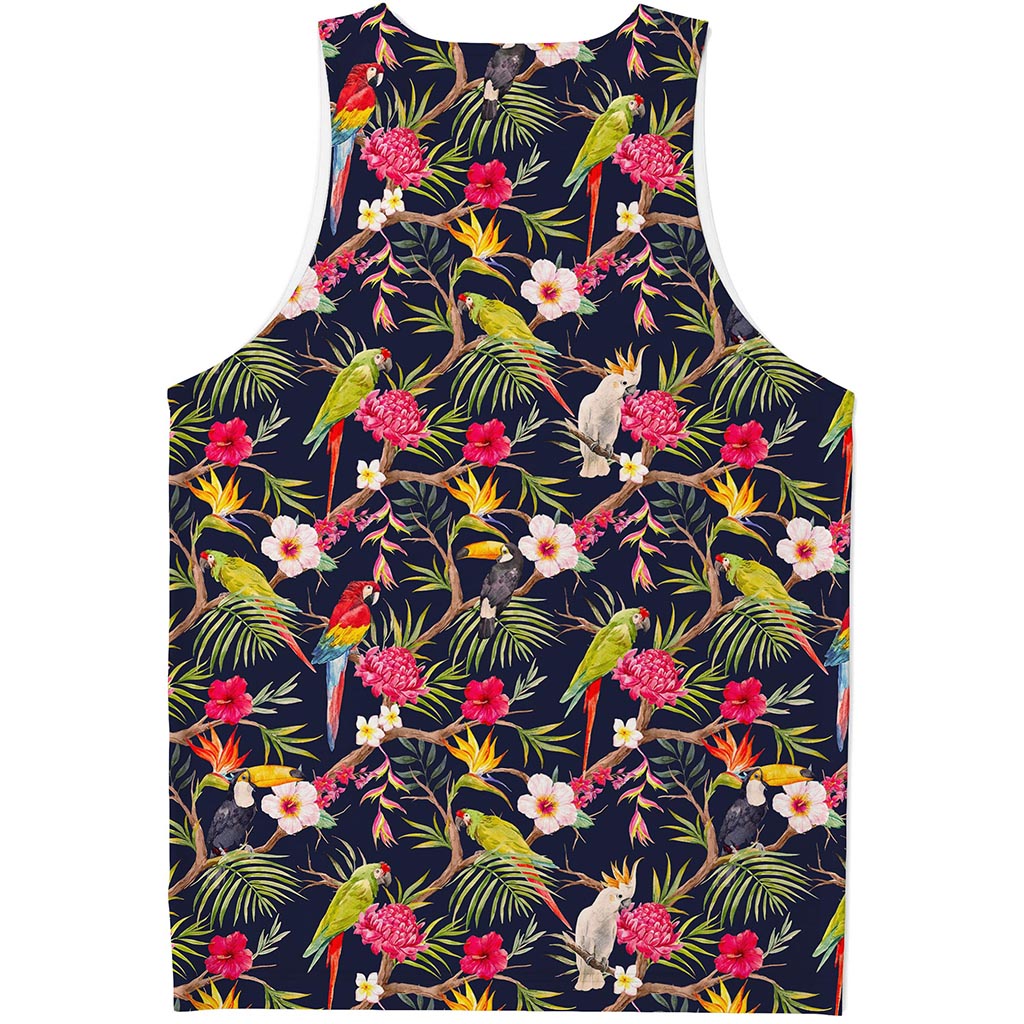 Parrot Toucan Tropical Pattern Print Men's Tank Top