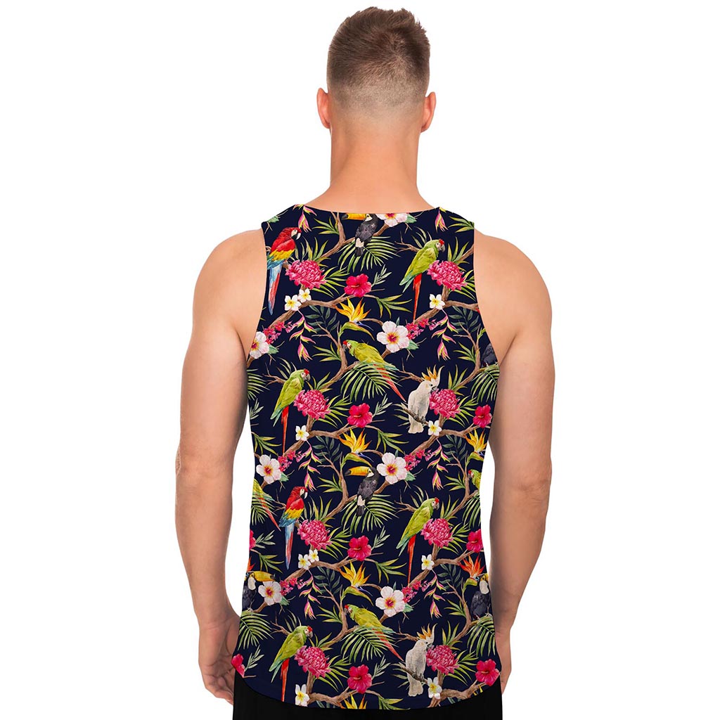 Parrot Toucan Tropical Pattern Print Men's Tank Top