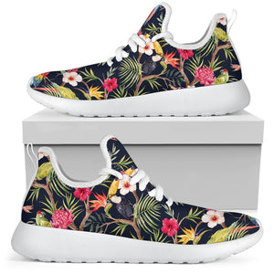 Parrot Toucan Tropical Pattern Print Mesh Knit Shoes GearFrost