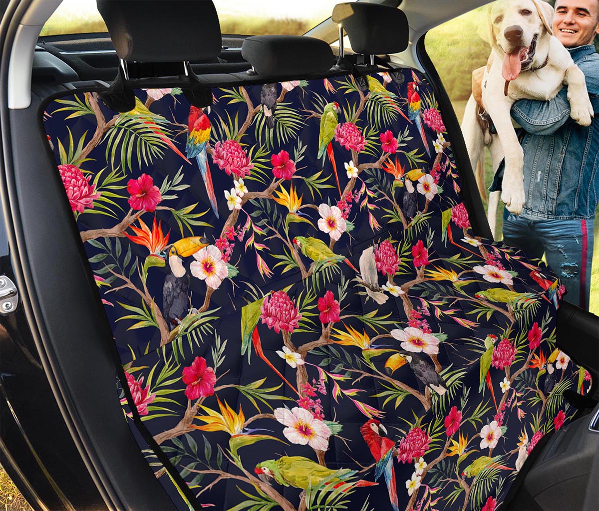 Parrot Toucan Tropical Pattern Print Pet Car Back Seat Cover