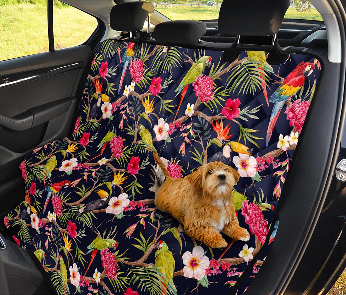 Parrot Toucan Tropical Pattern Print Pet Car Back Seat Cover