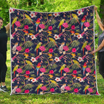 Parrot Toucan Tropical Pattern Print Quilt