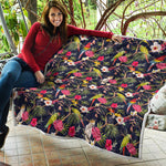 Parrot Toucan Tropical Pattern Print Quilt