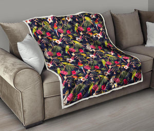 Parrot Toucan Tropical Pattern Print Quilt