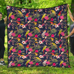 Parrot Toucan Tropical Pattern Print Quilt