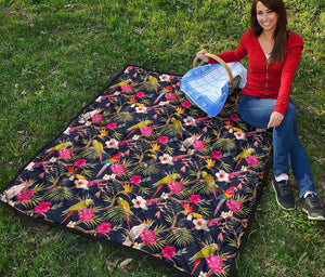 Parrot Toucan Tropical Pattern Print Quilt