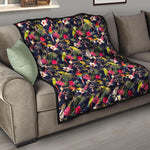 Parrot Toucan Tropical Pattern Print Quilt