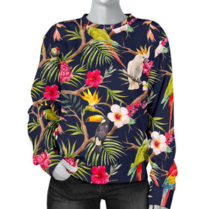 Parrot Toucan Tropical Pattern Print Women's Crewneck Sweatshirt GearFrost