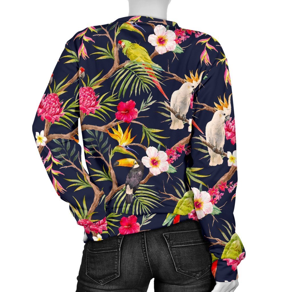 Parrot Toucan Tropical Pattern Print Women's Crewneck Sweatshirt GearFrost