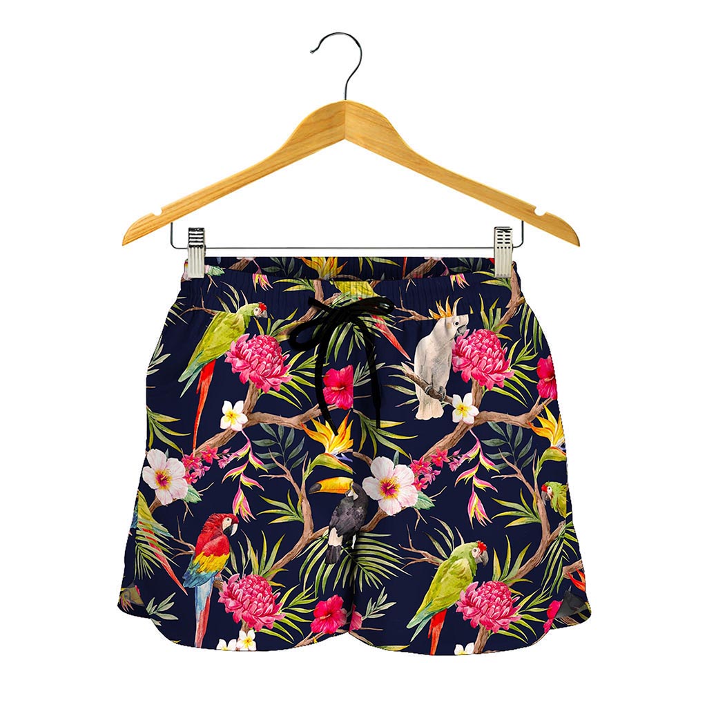 Parrot Toucan Tropical Pattern Print Women's Shorts