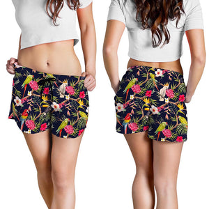 Parrot Toucan Tropical Pattern Print Women's Shorts