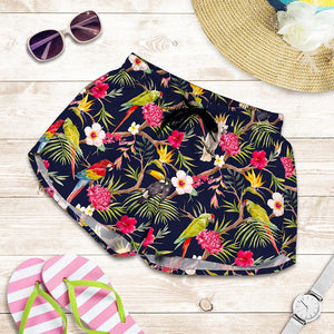 Parrot Toucan Tropical Pattern Print Women's Shorts