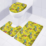 Parrot Tropical Pattern Print 3 Piece Bath Mat Set