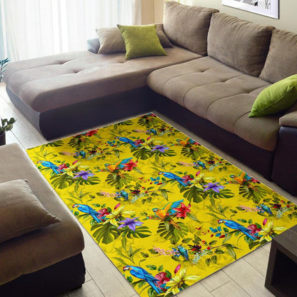 Parrot Tropical Pattern Print Area Rug GearFrost