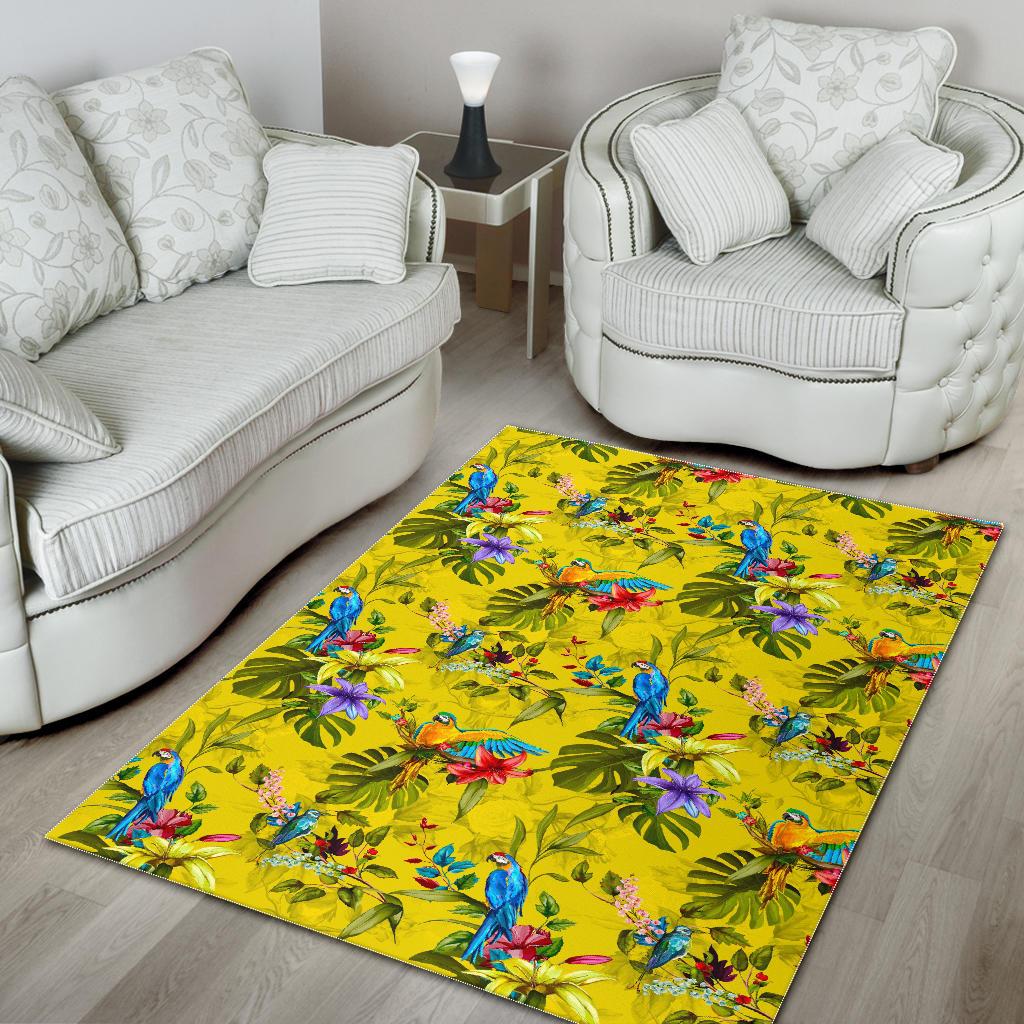 Parrot Tropical Pattern Print Area Rug GearFrost
