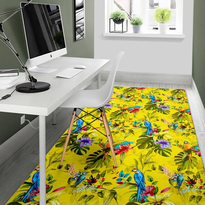 Parrot Tropical Pattern Print Area Rug GearFrost