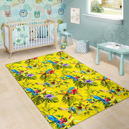 Parrot Tropical Pattern Print Area Rug GearFrost