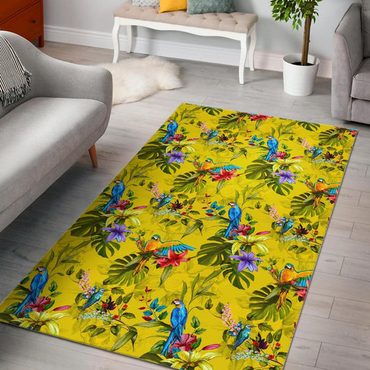 Parrot Tropical Pattern Print Area Rug GearFrost