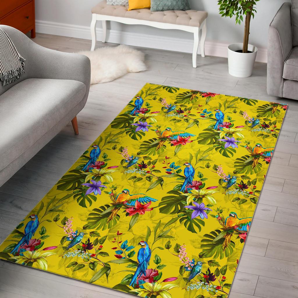 Parrot Tropical Pattern Print Area Rug GearFrost