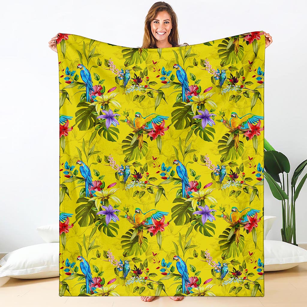 Parrot Tropical Pattern Print Blanket