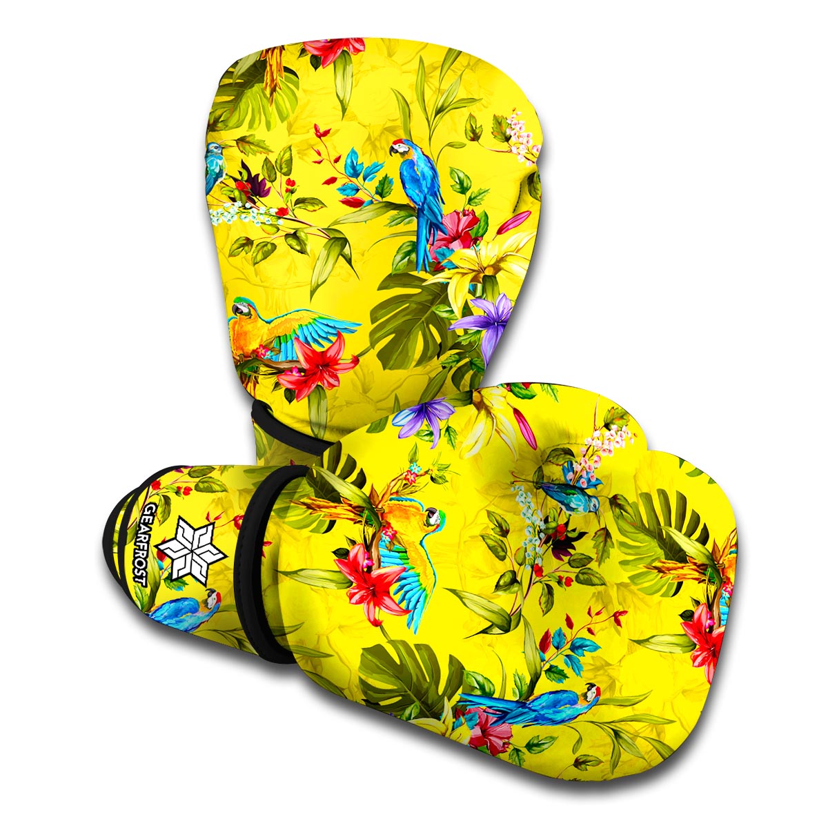 Parrot Tropical Pattern Print Boxing Gloves