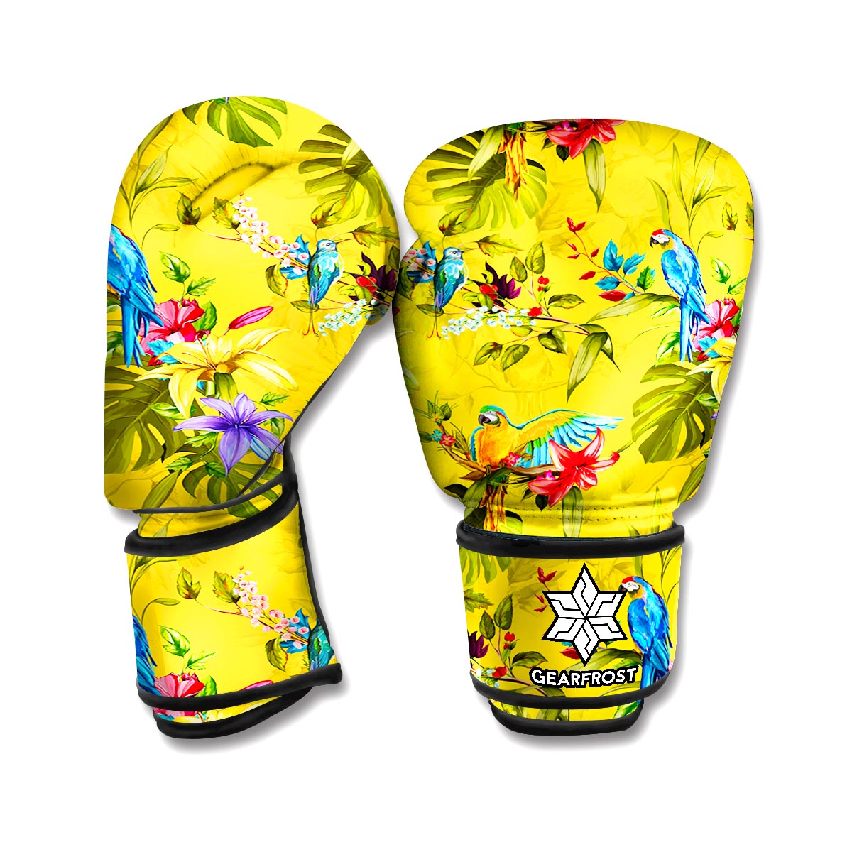 Parrot Tropical Pattern Print Boxing Gloves